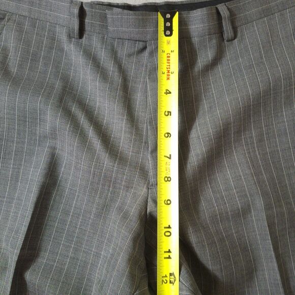 Banana Republic MadMen Dress Pants Mens 36x32 Gray Wool Pinstripe Slacks - Picture 3 of 12